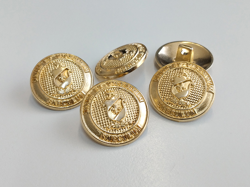 www.knopfparadies.de - 3895go - Goldfarbene Blazerknöpfe mit Wappen - günstigere B-Ware