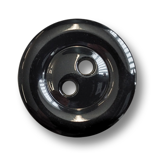 www.knopfparadies.de - 6009sc - Schwarz glänzende Kunststoffknöpfe