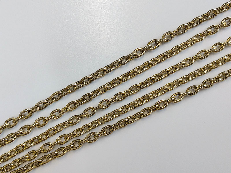 www.knopfparadies.de - 5419go - Goldfarbene Metallkette zum basteln und dekorieren