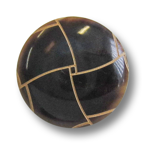 www.knopfparadies.de - 3540br - Braune Büffelhornknöpfe mit Flechtdesign