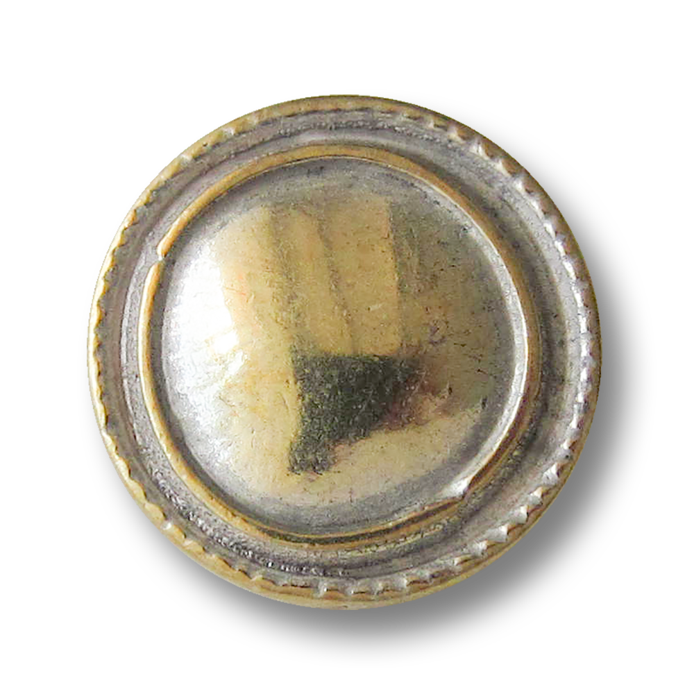 Bicolor Metall Knopf mit Öse in unrunder Form