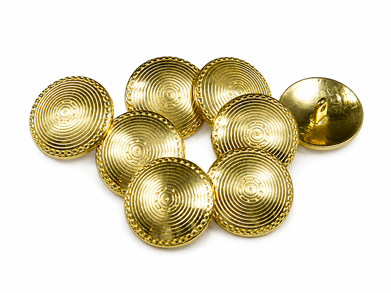 Metallknöpfe goldfarben mit konzentrischem Ringdesign