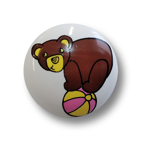 www.knopfparadies.de - 4454ba - Zuckersüße Kinderknöpfe mit Motiv: Tanzbär