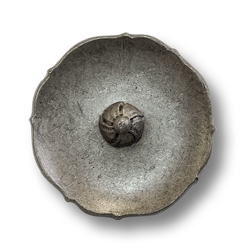 www.knopfparadies.de - 1476as - Zinnfarbene Metallknöpfe in Blütenform