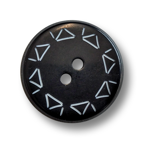 www.knopfparadies.de - 6154sc - Schwarze Kunststoffknöpfe mit zwei Löchern