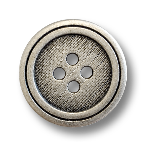 www.knopfparadies.de - 6292as - Altsilberfarbene Metallknöpfe mit vier Löchern