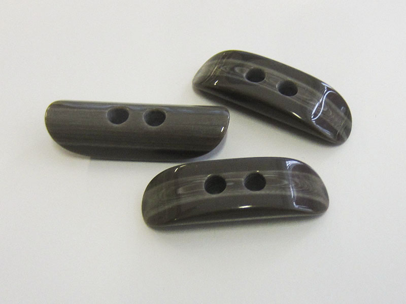 www.Knopfparadies.de - 5616ta - Braune Knebelknöpfe aus Kunststoff