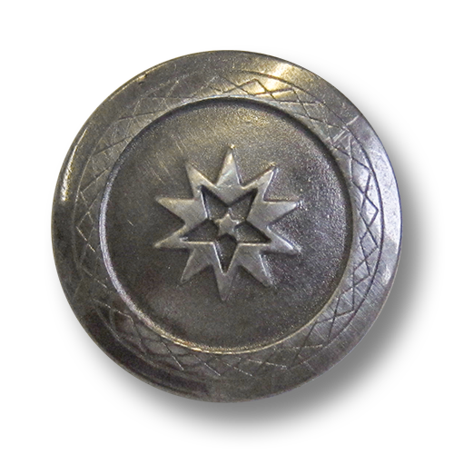 www.knopfparadies.de - 3926ei - Eisenfarbene Metallknöpfe mit Stern