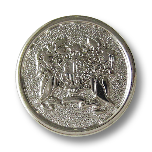 www.Knopfparadies.de - 4101si - Edle Metallknöpfe mit Wappen in Silber