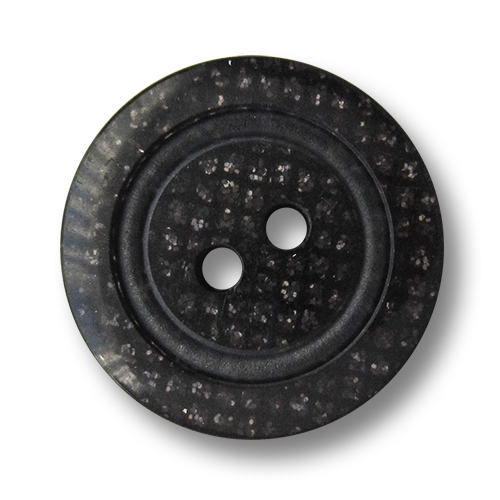 www.knopfparadies.de - 5910dg - Schwarze, glitzernde Kunststoffknöpfe mit zwei Löchern