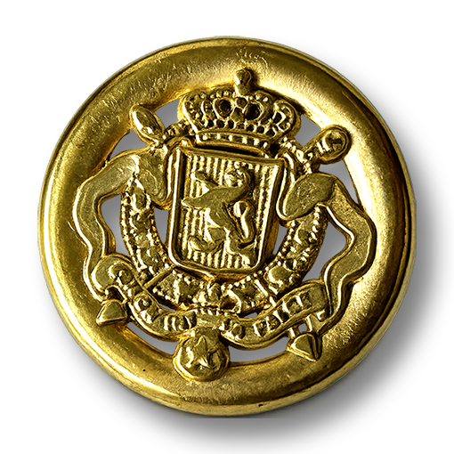 Blazerknopf aus Metall goldfarben mit durchbrochenem Wappenmotiv