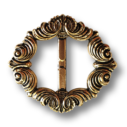 www.knopfparadies.de - 2131ag - Altgoldfarbene Gürtelschnalle aus Kunststoff