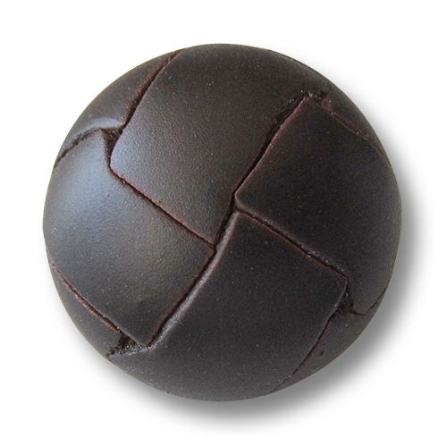 www.knopfparadies.de - 1684br - Klassische Lederknöpfe, deutlich gewölbt in dunkelbraun
