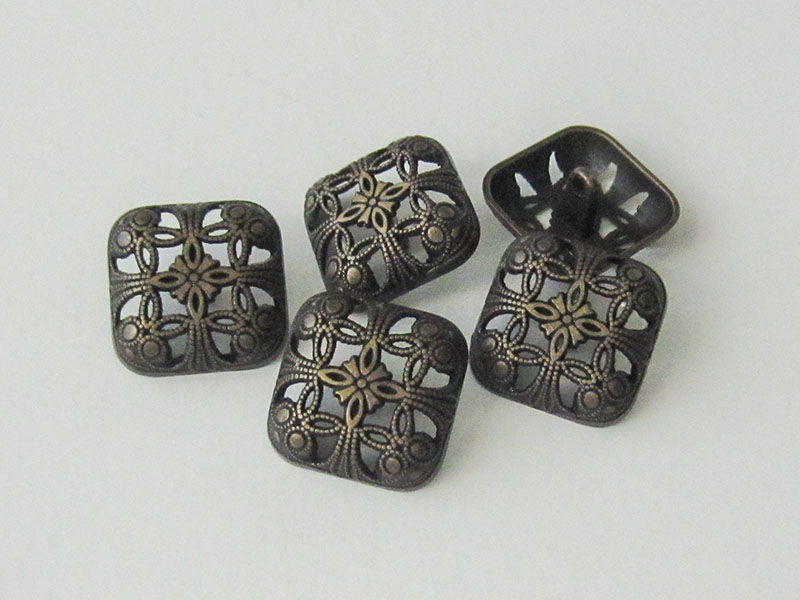 www.Knopfparadies.de - 5958am - Edle Durchbruchknöpfe aus Metall in Altmessing