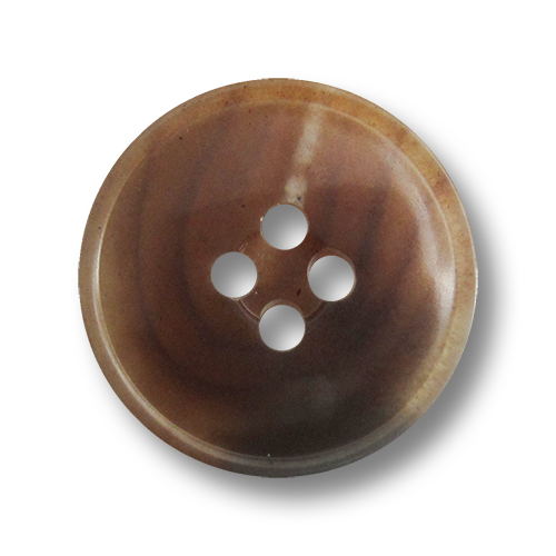 Braun melierte Vierloch Kunststoffknöpfe in Horn Optik