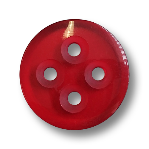www.knopfparadies.de - 4605ro - Schlichte Kunststoffknöpfe, transparent Rot