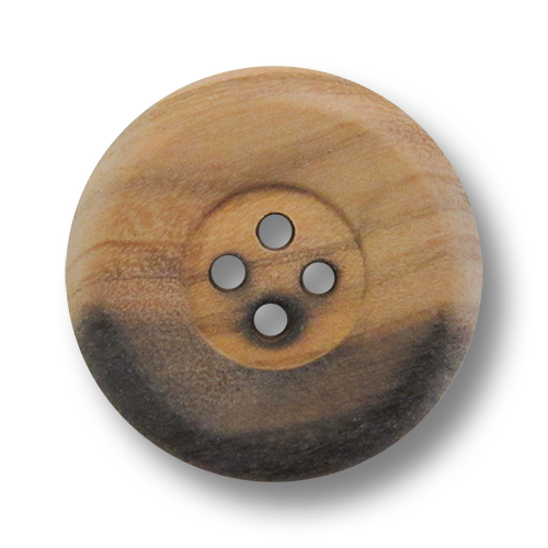 www.knopfparadies.de - 3991ho - Geflammte Vierlochknöpfe aus echtem Holz