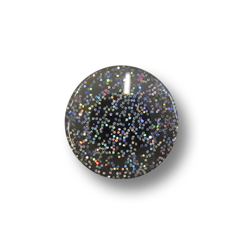 www.knopfparadies.de - 5284dg - Kleine schwarz glitzernde Kinderknöpfe aus Kunststoff