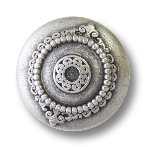 www.Knopfparadies.de - 5944as - Historisch wirkende Ornamentknöpfe aus Metall in Altsilber