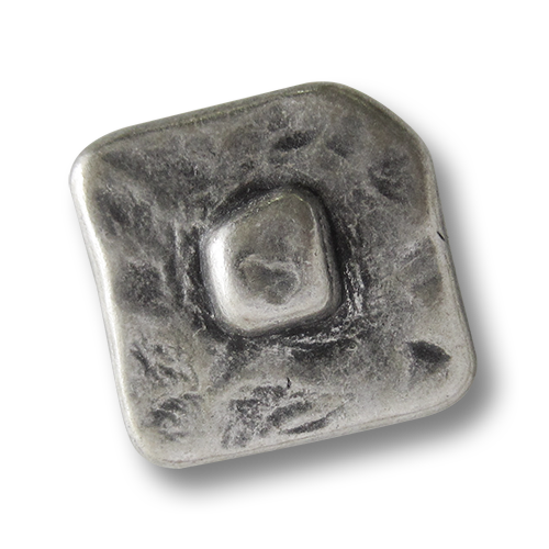 www.Knopfparadies.de - 5731as - Alt wirkende quadratische Metallknöpfe in Altsilber
