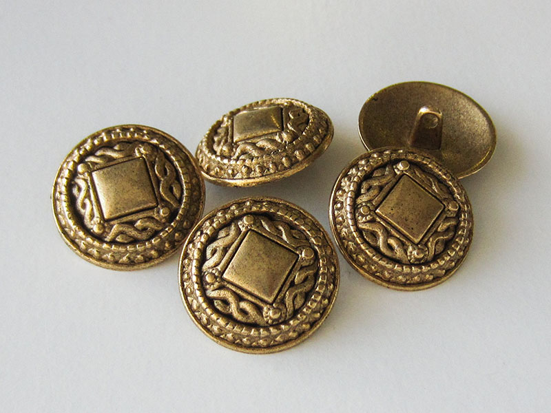 www.knopfparadies.de - 1499ag - Mondäne Metallknöpfe in Altgold