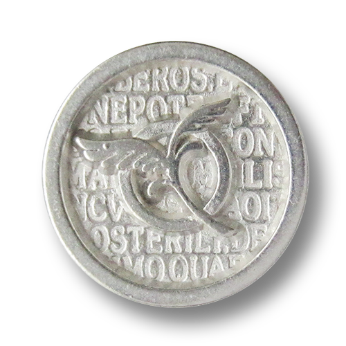 www.knopfparadies.de - 0990si - Edle Metallknöpfe Silber Strauchmotiv