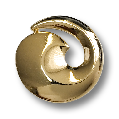 www.knopfparadies.de - 3903go - Glänzend goldfarbene Kunststoffknöpfe in Spiralform
