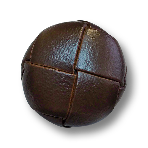 www.knopfparadies.de - l075db - Schokoladenbraune Lederknöpfe mit klassischem Flechtmuster