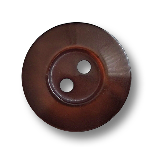 www.knopfparadies.de - 5963db - Braun schimmernde Kunststoffknöpfe mit zwei Löchern