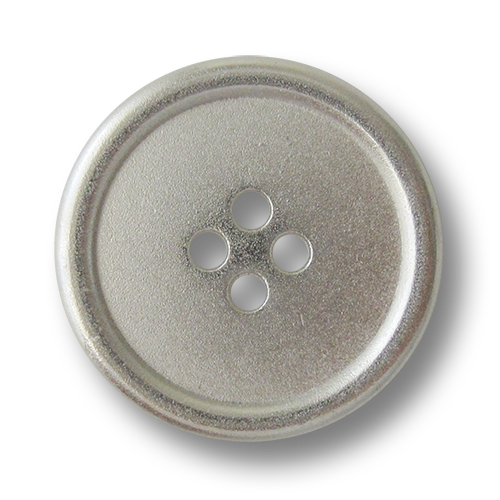 www.Knopfparadies.de - 3222si - Silberne Vierlochknöpfe aus Metall mit kleinen Mängeln