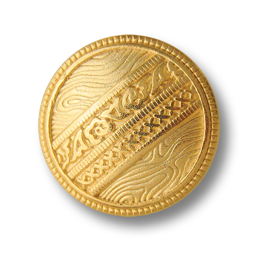 Goldfarbener Metallknopf mit phantasievoller Musterung