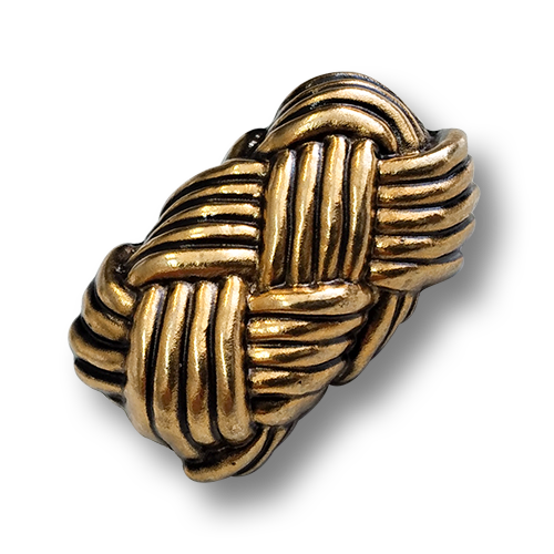 www.knopfparadies.de - 6512go - Altgoldfarbene, leichte Knebelknöpfe mit Öse
