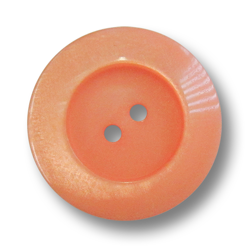 www.Knopfparadies.de - 5963ao - Große Zweilochknöpfe aus Kunststoff wie Perlmuttknöpfe in Apricot / Zartes Orange