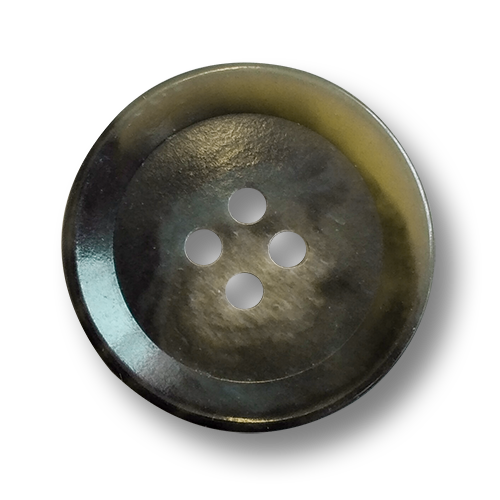 www.knopfparadies.de - 6611gg - Olivegrün und grau marmorierte Vierlochknöpfe aus Kunststoff