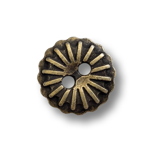 www.knopfparadies.de - 4601am - Altmessingfarbene Metallknöpfe mit zwei Löchern