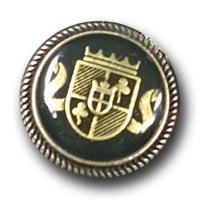 Blazerknopf in altsilber und dunkelgrün