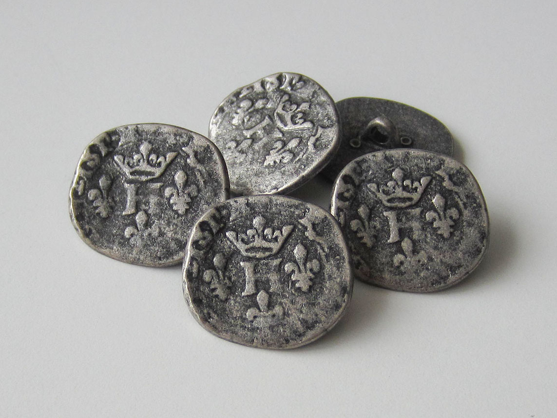 www.knopfparadies.de - 1192as - Metallknöpfe wie alte Münzen