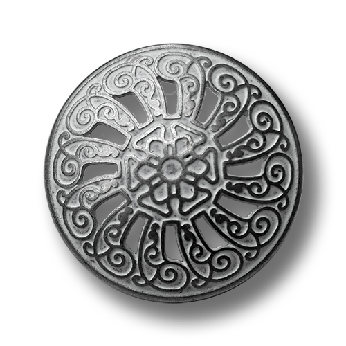Weiß-Silberfarbene wunderschöne Metallknöpfe mit Nostalgie Durchbruchmuster