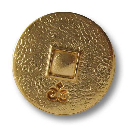 www.Knopfparadies.de - 3016go - Extravagante goldene Metallknöpfe mit Viereck