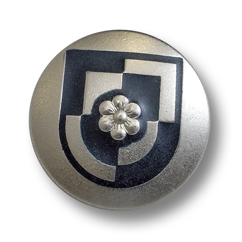 www.knopfparadies.de - 4584sb - Besonders elegante Blazerknöpfe aus Metall in Silber und Dunkelblau
