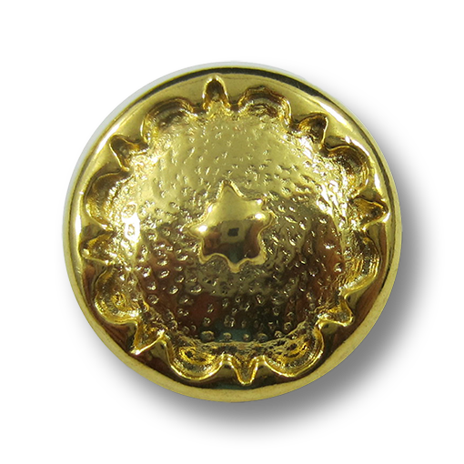 www.knopfparadies.de - 0214mg - matt goldfarbene Metallknöpfe mit strukturierter Oberfläche