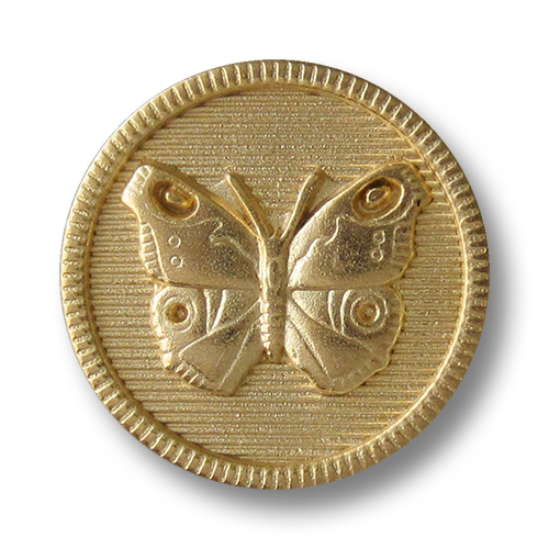 www.Knopfparadies.de - 0233mg - Süße goldene Metallknöpfe mit Schmetterling