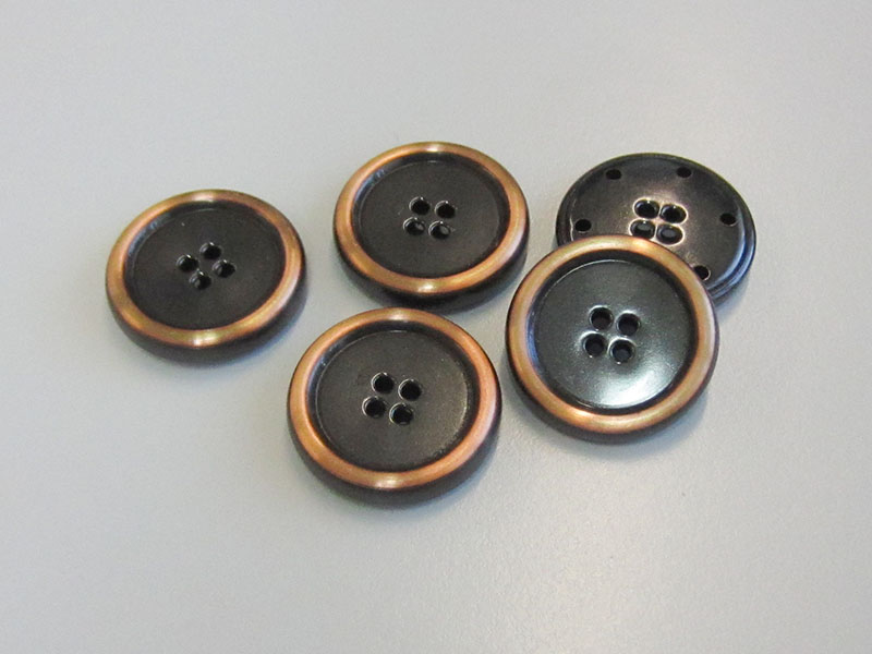 www.Knopfparadies.de - 5962tr - Leichte Metallknöpfe in edler Tricolor-Optik