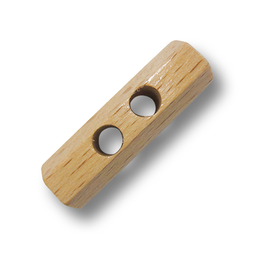 www.knopfparadies.de - h197h - Hellbraune / naturfarbene Knebelknöpfe aus Holz