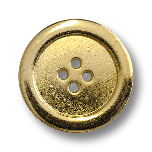 www.knopfparadies.de - 6391go - B-WARE: Günstige, goldfarbene Metallknöpfe mit vier Löchern