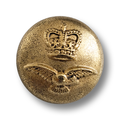 www.knopfparadies.de - 0411ag - Altgoldfarbene Metallknöpfe mit Adler und Krone