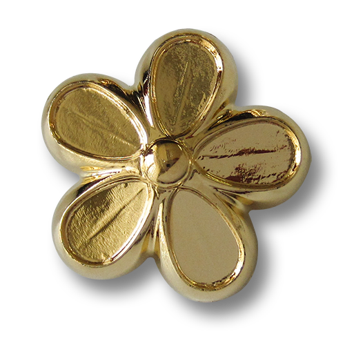 www.Knopfparadies.de - 5879gg - Große goldene Blumen Knöpfe aus Kunststoff