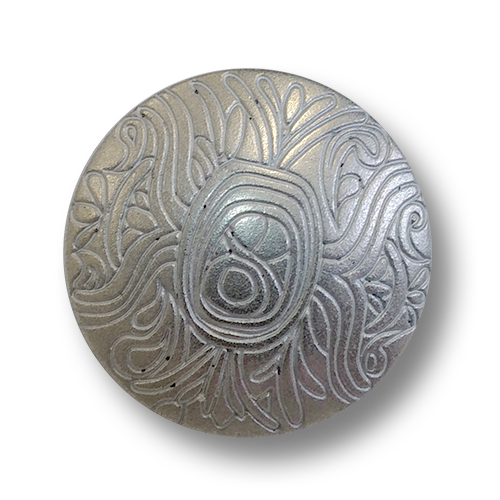www.knopfparadies.de - 4575si - Matt silberfarbene Metallknöpfe, zart gemustert