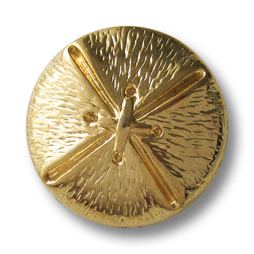 www.Knopfparadies.de - 5836go - Goldene Metallknöpfe mit Kreuzstich Optik
