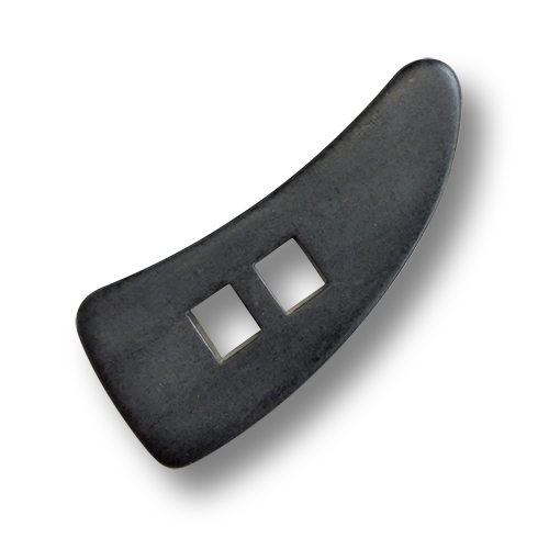 www.knopfparadies.de - 6476an - Flache, grau marmorierte Knebelknöpfe aus Kunststoff